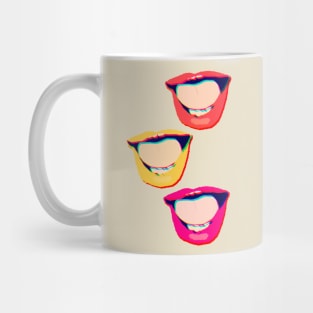 Groovy Old School Pop-Art Style Colorful Mouth Stack Mug